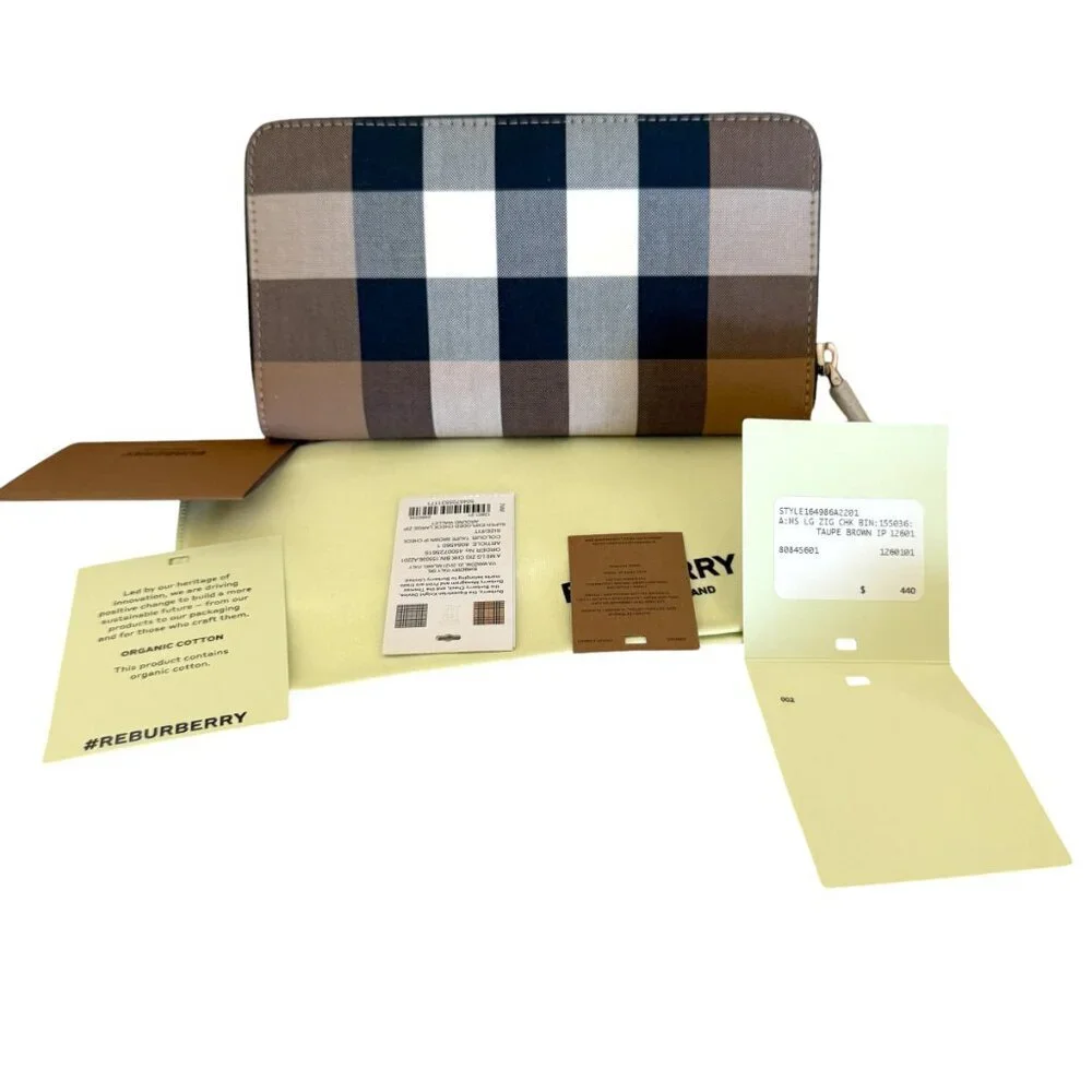 Burberry‎ Super Exploded Check Large Zip Around Wallet, in cloth/leather 8084063